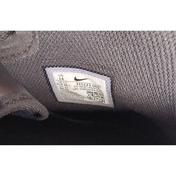 Nike Air Force 1 Mid Shoes Mens Size 14 Triple Black Leather Strap 315123-001 - Picture 3 of 16